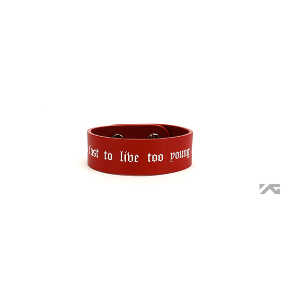 [YG Official MD] G-Dragon One Of A Kind Tatoo Leather Bracelet (Red)